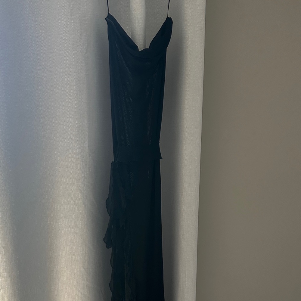 Edikted Sleeveless Sheer Black Long Swim Cover-up